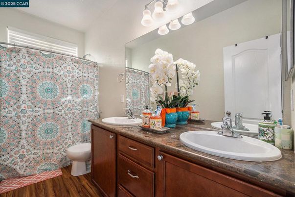 Bathroom, Dual Sink Vanities, Interior, Wood Texture Flooring