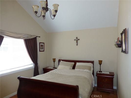 Bedroom, Chandelier, Interior, Wood Texture Flooring