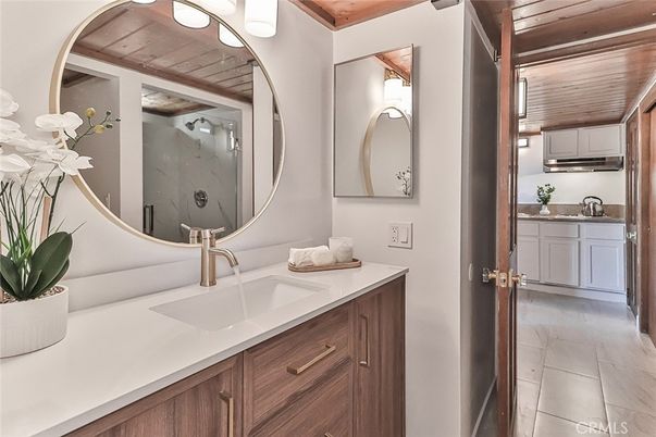 Bathroom, Dual Sink Vanities, Interior, Wooden Ceilings