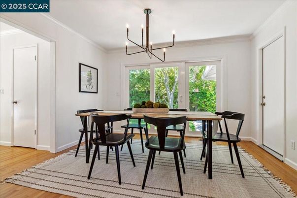 Chandelier, Dining room, Interior, Wood Texture Flooring