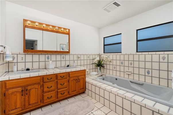 Bathroom, Dual Sink Vanities, Interior, Tile Countertops