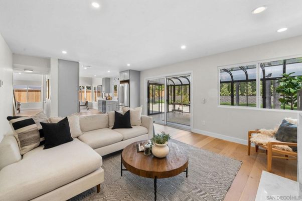Interior, Kitchen, Living room, Recessed Lighting, Stainless Steel Appliances, Wood Texture Flooring