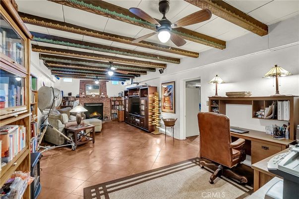 Fireplace, Home Office, Interior, Living room, Wooden Beams