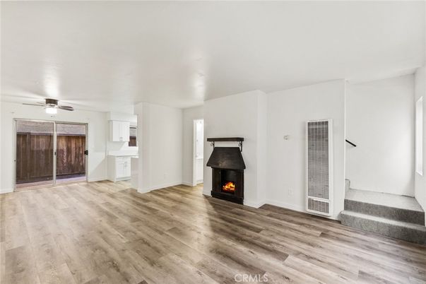 Empty room, Fireplace, Interior, Wood Texture Flooring