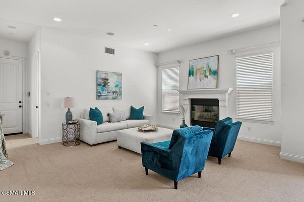 Fireplace, Interior, Living room, Recessed Lighting