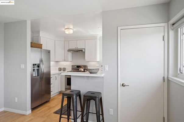 Interior, Kitchen, Stainless Steel Appliances, Wood Texture Flooring