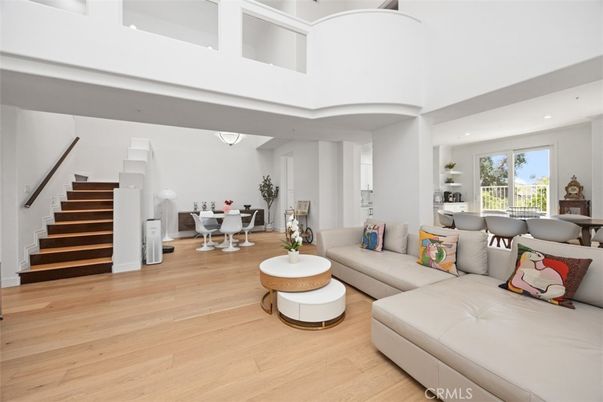 Dining room, Interior, Living room, Recessed Lighting, Wood Texture Flooring