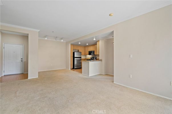 Empty room, Interior, Kitchen, Recessed Lighting, Stainless Steel Appliances