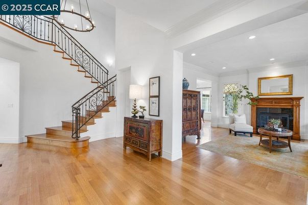 Fireplace, Interior, Recessed Lighting, Wood Texture Flooring