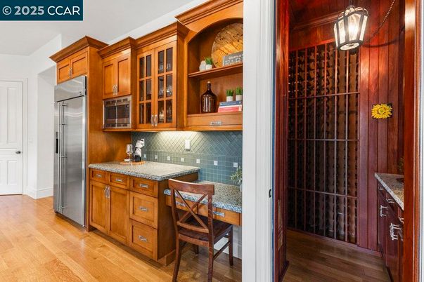 Interior, Kitchen, Wine Storage, Wood Texture Flooring