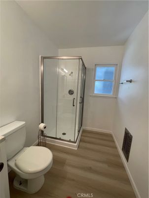 Bathroom, Glass Shower, Interior, Wood Texture Flooring