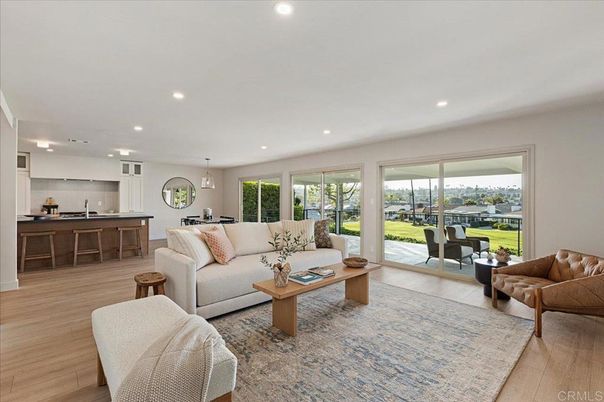 Interior, Kitchen, Living room, Pendant Lights, Recessed Lighting, Wood Texture Flooring