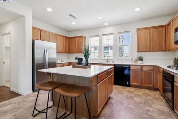 Interior, Kitchen, Recessed Lighting, Wood Texture Flooring