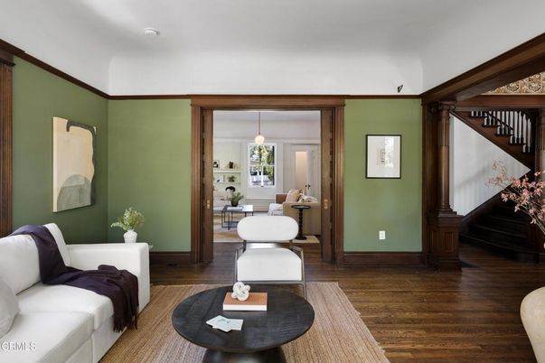 Interior, Living room, Pendant Lights, Wood Texture Flooring