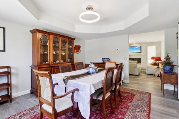 Dining room, Fireplace, Interior, Living room, Pendant Lights, Wood Texture Flooring