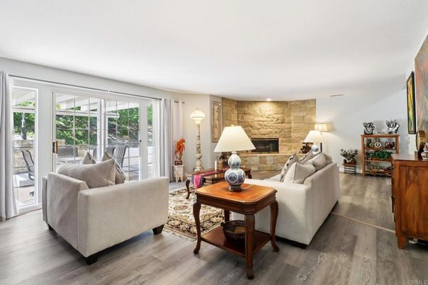 Fireplace, Interior, Living room, Stone Walls, Wood Texture Flooring