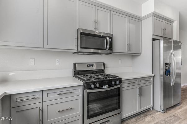 Interior, Kitchen, Stainless Steel Appliances, Wood Texture Flooring