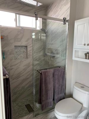Bathroom, Glass Shower, Interior, Marble Walls