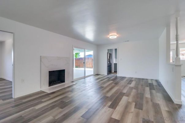 Empty room, Fireplace, Interior, Wood Texture Flooring