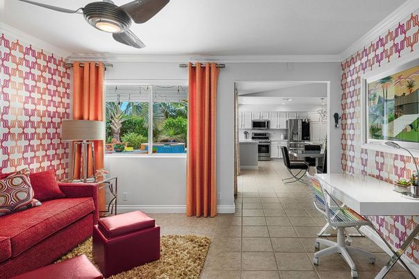 Interior, Kitchen, Living room, Stainless Steel Appliances, Stone Walls