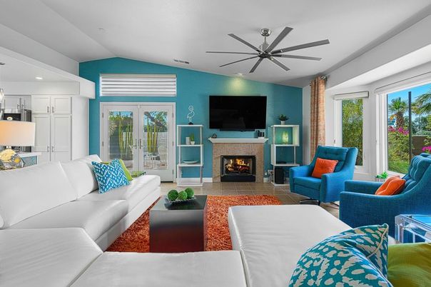 Fireplace, Interior, Living room, Recessed Lighting