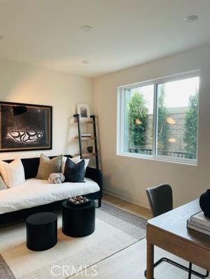 Home Office, Interior, Living room, Recessed Lighting, Wood Texture Flooring