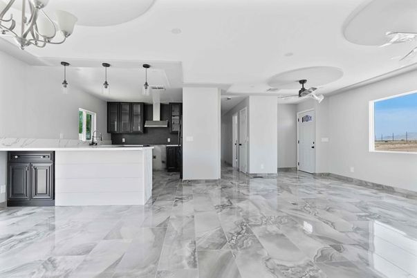 Interior, Kitchen, Marble, Pendant Lights