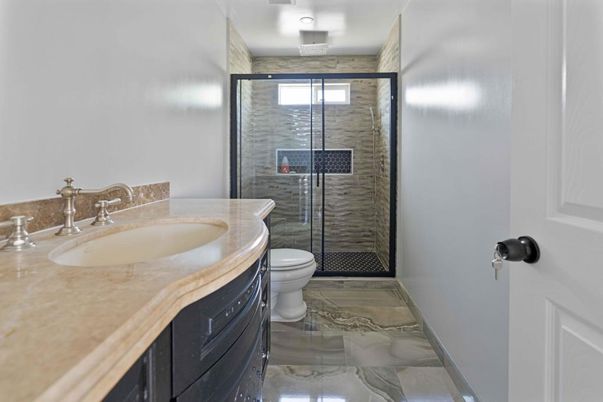 Bathroom, Glass Shower, Interior, Marble