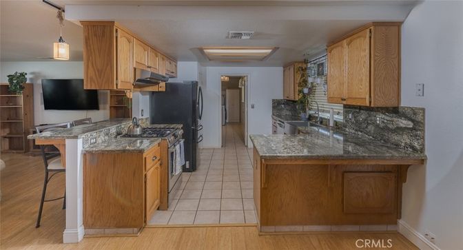 Interior, Kitchen, Pendant Lights, Wood Texture Flooring