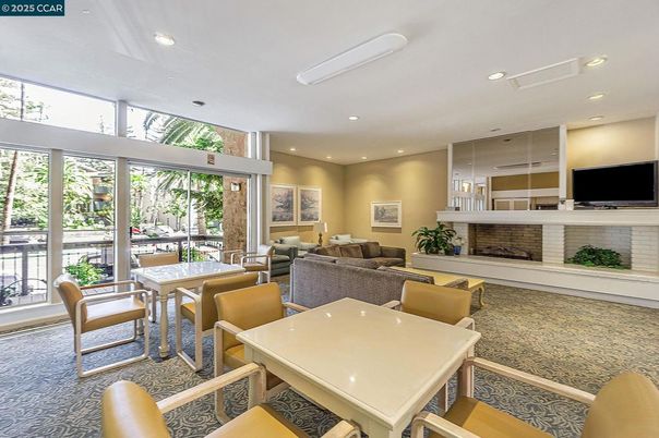 Dining room, Fireplace, Interior, Living room, Recessed Lighting
