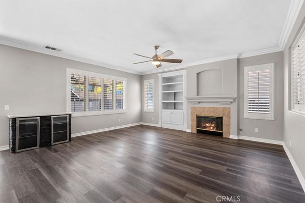 Empty room, Fireplace, Interior, Wood Texture Flooring