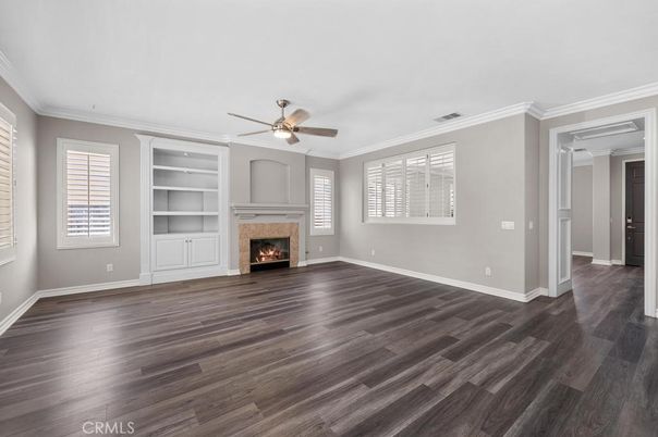 Empty room, Fireplace, Interior, Wood Texture Flooring