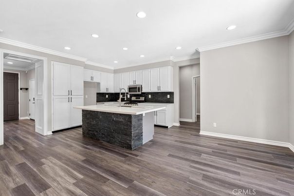 Interior, Kitchen, Recessed Lighting, Wood Texture Flooring
