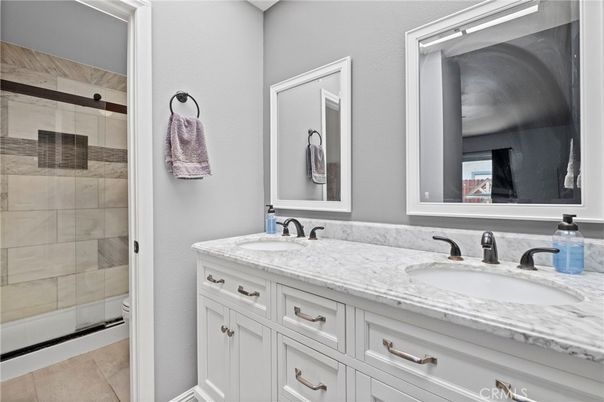 Bathroom, Dual Sink Vanities, Glass Shower, Interior