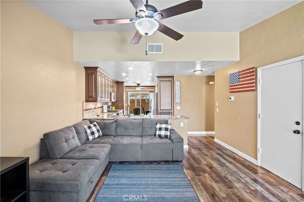Interior, Kitchen, Living room, Recessed Lighting, Wood Texture Flooring