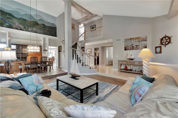 Dining room, Interior, Living room, Pendant Lights, Wood Texture Flooring