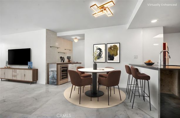 Dining room, Interior, Marble, Recessed Lighting