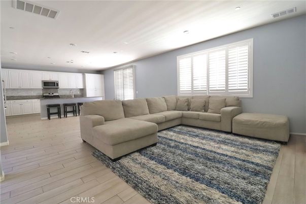 Interior, Kitchen, Living room, Recessed Lighting, Wood Texture Flooring