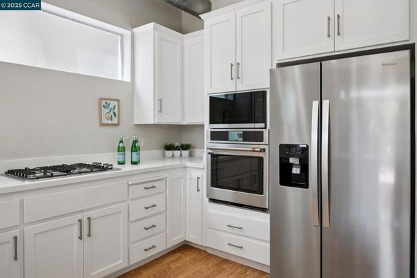 Interior, Kitchen, Stainless Steel Appliances, Wood Texture Flooring