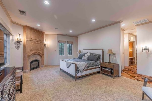 Bedroom, Fireplace, Interior, Recessed Lighting