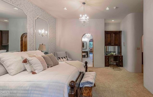 Bedroom, Chandelier, Interior, Recessed Lighting