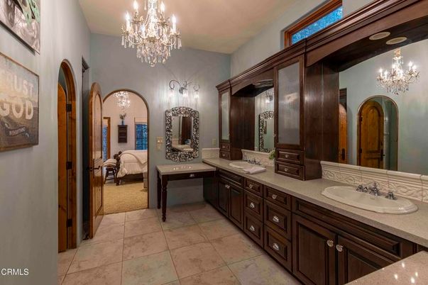 Bathroom, Bedroom, Chandelier, Dual Sink Vanities, Interior