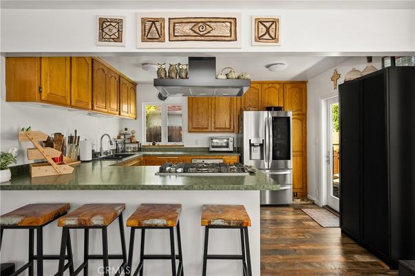 Interior, Kitchen, Stainless Steel Appliances, Wood Texture Flooring
