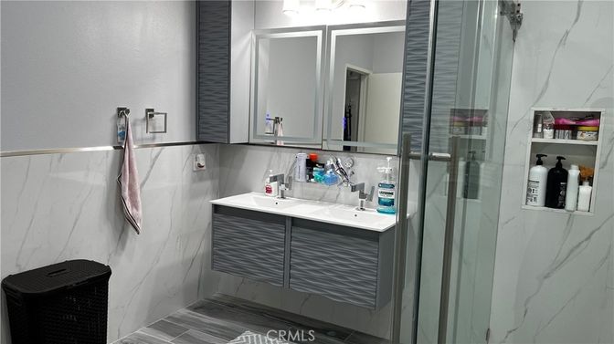 Bathroom, Glass Shower, Interior, Marble Walls