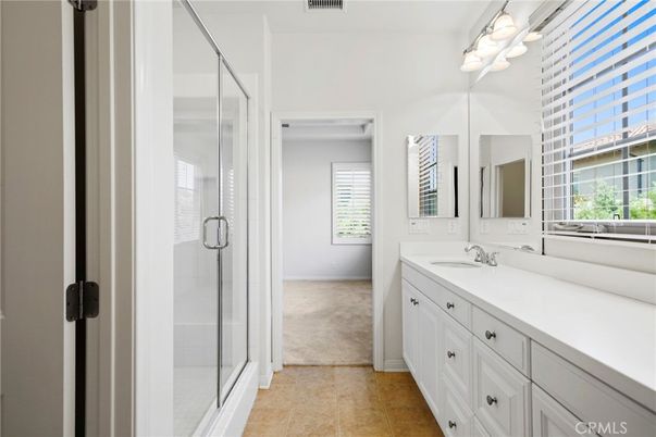 Bathroom, Dual Sink Vanities, Glass Shower, Interior