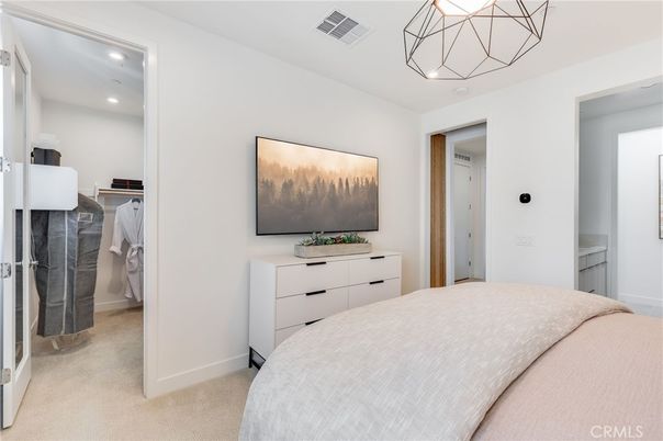 Bedroom, Interior, Pendant Lights, Recessed Lighting