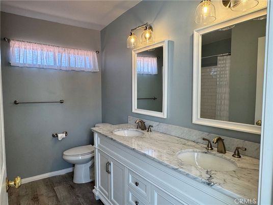 Bathroom, Dual Sink Vanities, Interior, Wood Texture Flooring