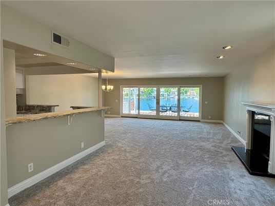 Empty room, Fireplace, Interior, Pendant Lights, Recessed Lighting, Water