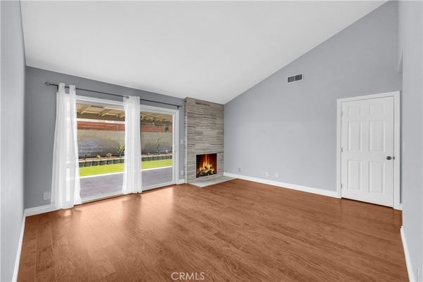 Empty room, Fireplace, Interior, Wood Texture Flooring