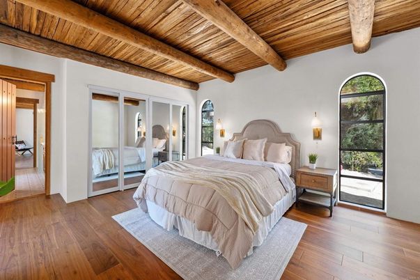 Bedroom, Interior, Wooden Beams, Wooden Ceilings, Wood Texture Flooring